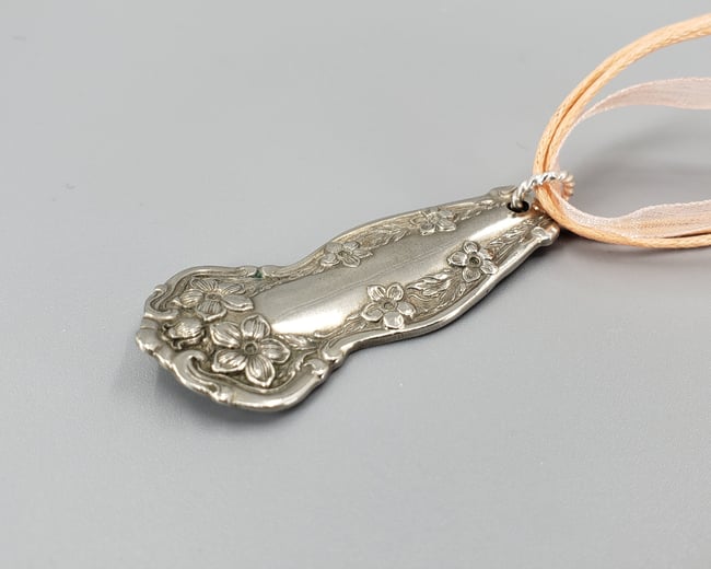 Flatware Handle Pendant, Vintage Silverplate Fork Handle - K0146