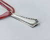 Slim Flatware Handle Pendant, Vintage silverplate fork handle - K0143