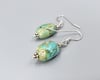 Turquoise Nugget &amp; Sterling Earrings - K0267