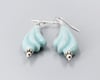 Carved Amazonite &amp; Sterling Earrings - K0265