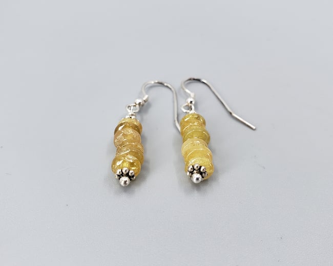 Rutilated Quartz &amp; Sterling Earrings - K0221