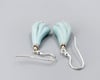 Carved Amazonite &amp; Sterling Earrings - K0265