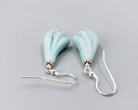 Image 5 of Carved Amazonite &amp; Sterling Earrings - K0265