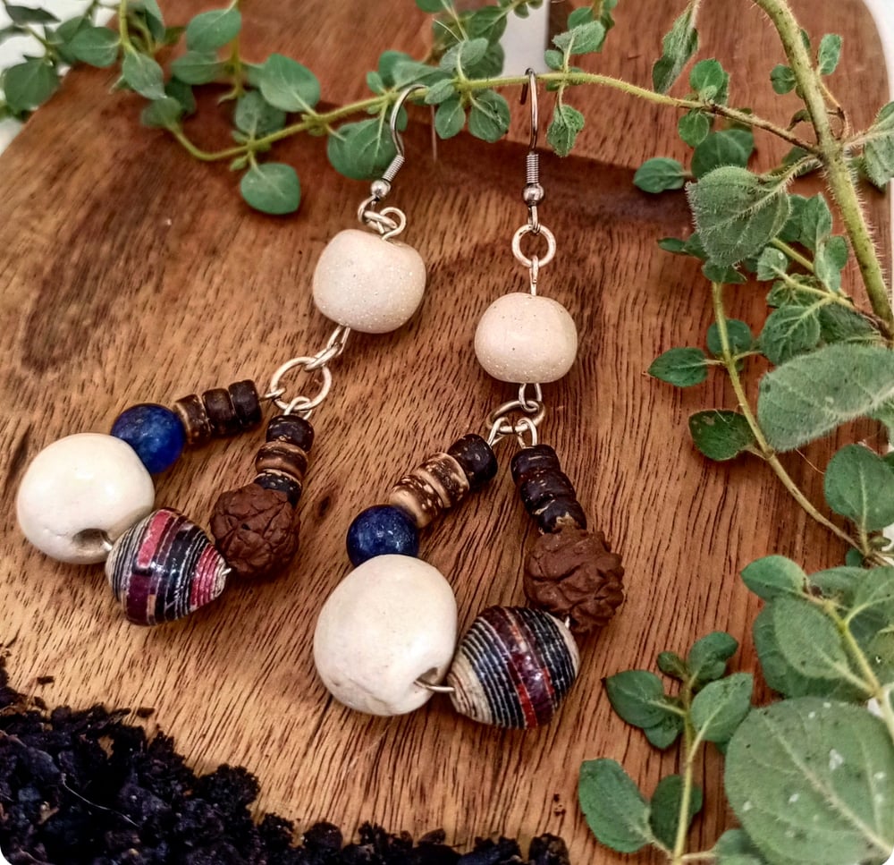 Image of Gaia Tribe Statement Earrings - OOAK