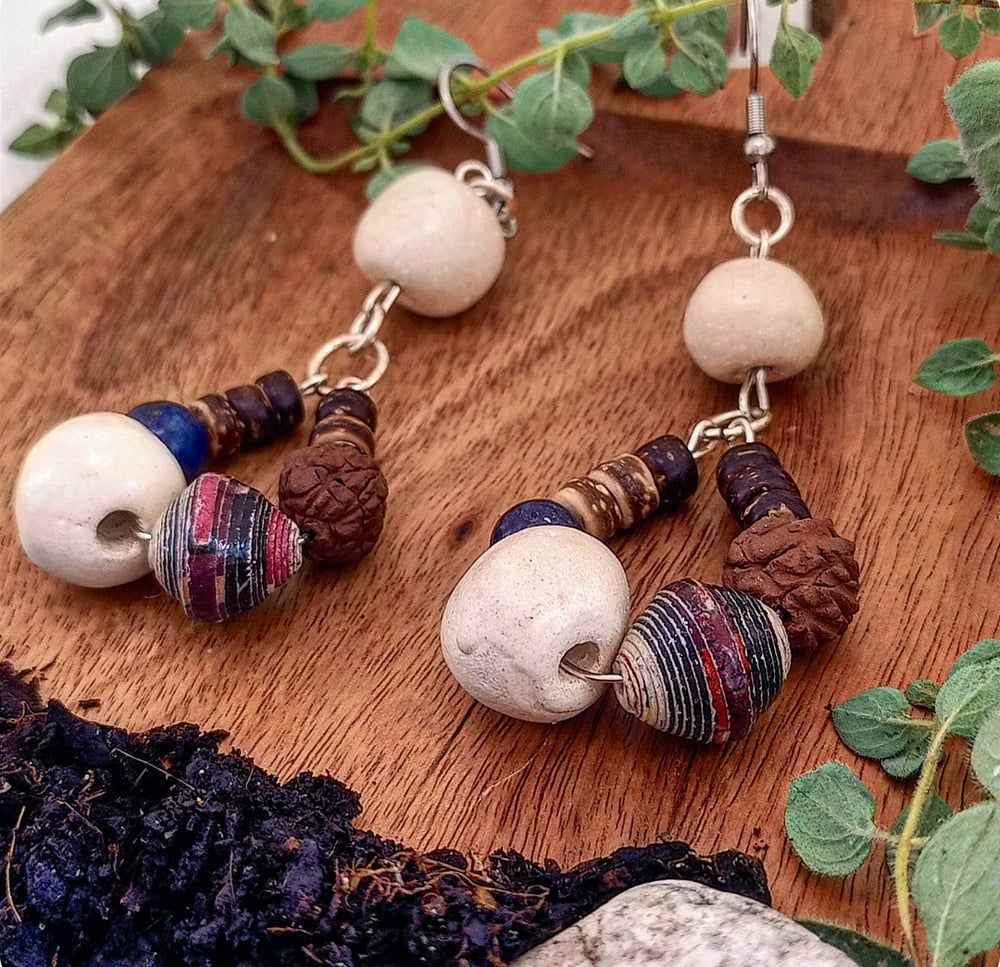 Image of Gaia Tribe Statement Earrings - OOAK