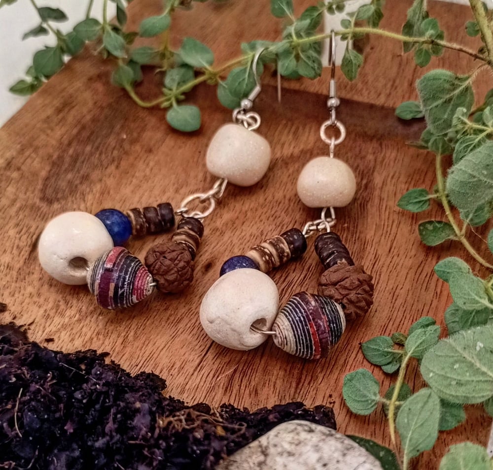 Image of Gaia Tribe Statement Earrings - OOAK
