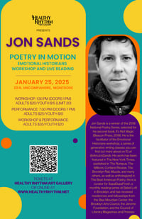 Image 1 of JON SANDS - POETRY IN MOTION (Performance & Workshop) :: LIVE AT HEALTHY RHYTHM