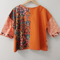 Image 1 of KylieJane Mixed Up Swing top -Kaffe Steel