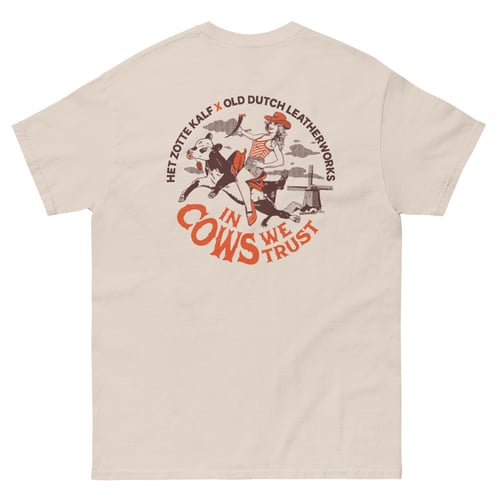 Image of Men's Ultra Cotton Tee "In Cows We Trust" natural