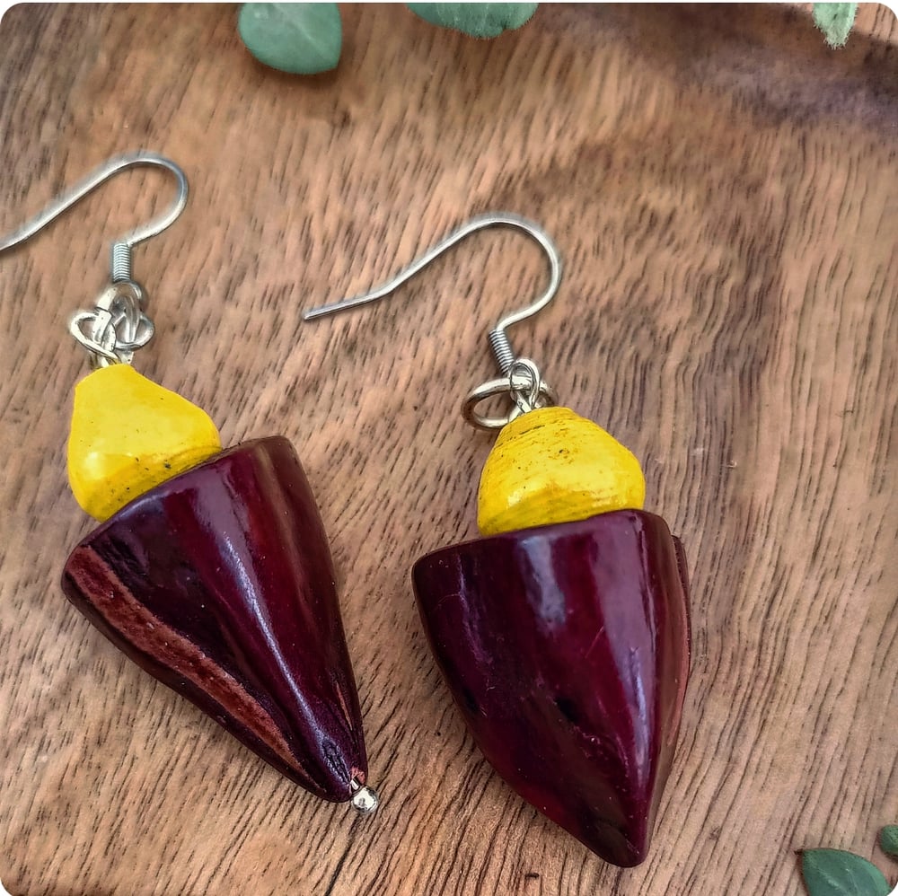 Image of Earthy Gaia Paper Earrings  - OOAK