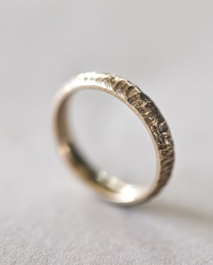 Image of 9ct gold 4mm horn texture ring