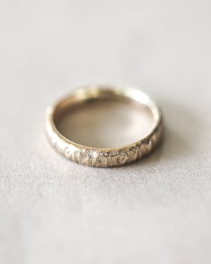 Image of 9ct gold 4mm horn texture ring