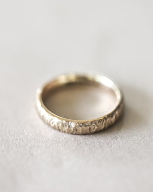 Image of 9ct gold 4mm horn texture ring