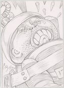 Image of Original Fryin' BRIAN / Electric BILL pencil sketch card......