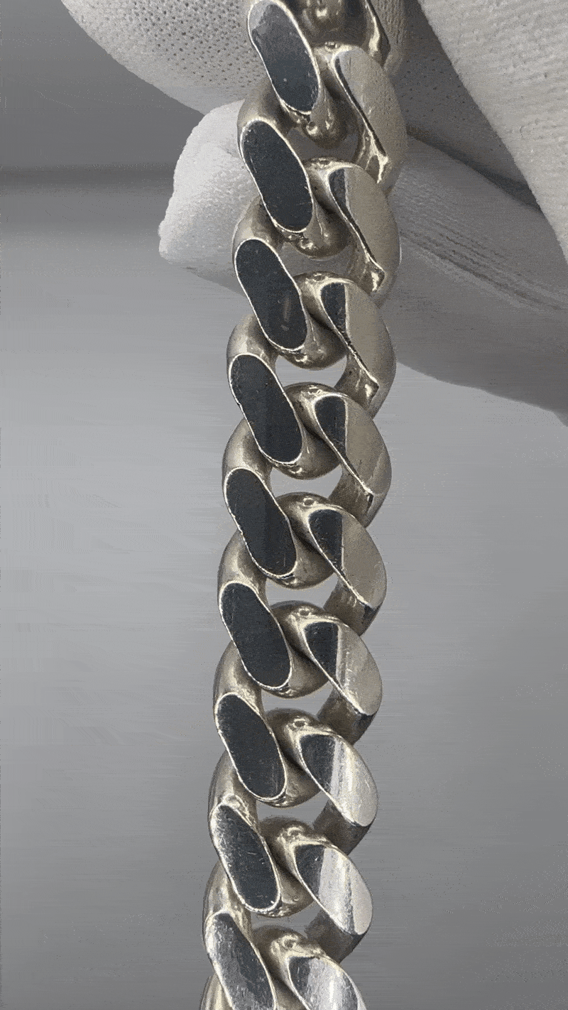 Image of 9" Vintage Sterling Silver Cuban Link Bracelet