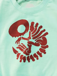 Image 4 of Little BoneTrail "Dyno skeleton" peppermint Crewneck - KIDS - Bone Trail Apparel