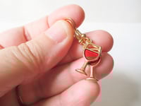 Image 2 of Glass of Red Wine Fun Charm Earrings