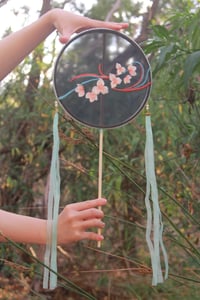Image 3 of Museum Co-branded Chinese Traditional Handmade Silk Woven Fan -Plum Blossoms 
