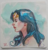 Image of SMALL WONDER WOMAN ORIGINAL WATERCOLOR PAINTING