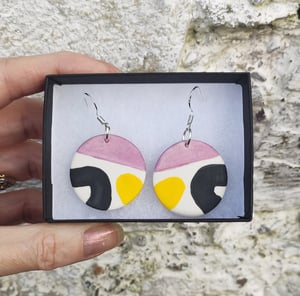 Image of Pink/Yellow/Black Circus Earrings