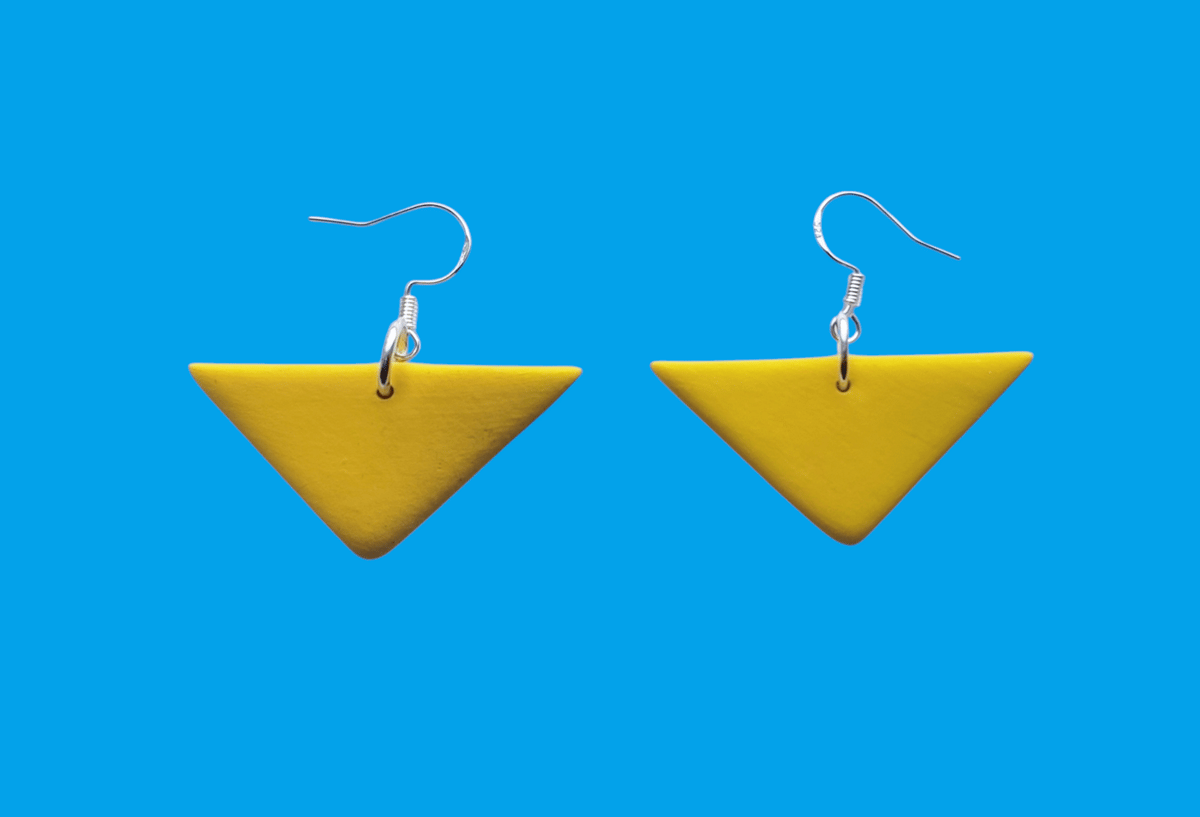 Image of Yellow Triangle Earrings