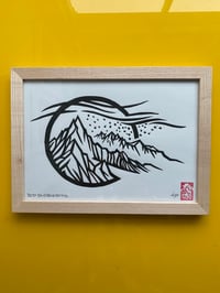 Image 5 of Limited edition Linocut, Dragon Goggles graphic.