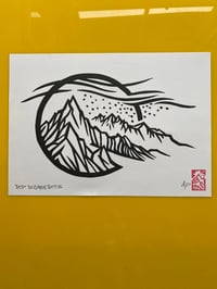 Image 3 of Limited edition Linocut, Dragon Goggles graphic.