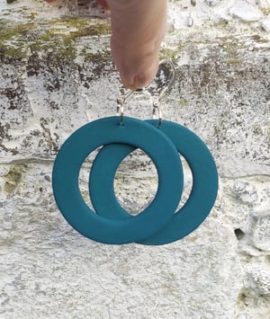 Image of Teal Circle Earrings