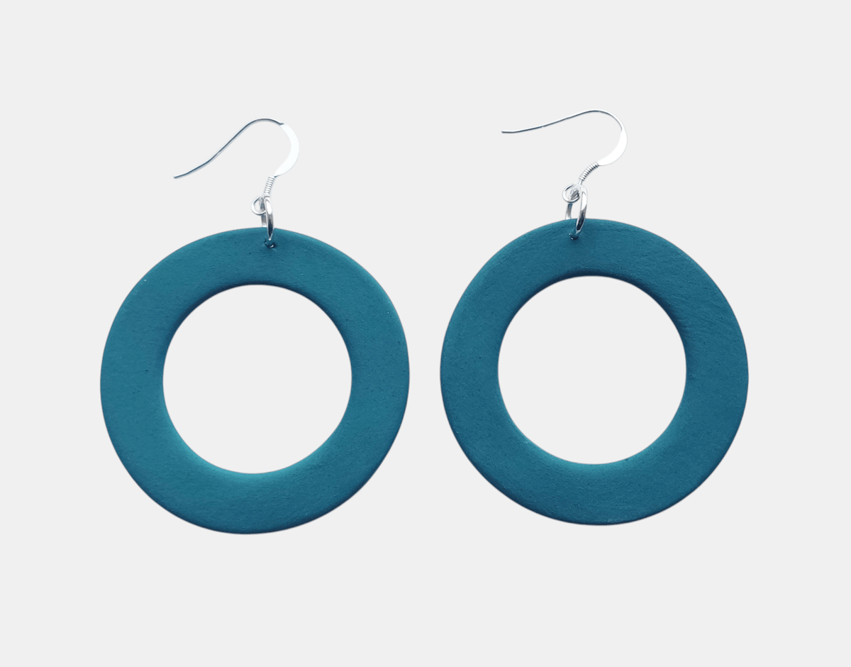 Image of Teal Circle Earrings