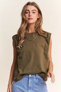 Image 1 of Sleeveless power shoulder top (1/25)