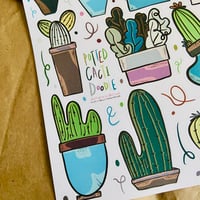 Image 2 of Potted Cacti Doodles Sticker Sheet