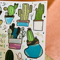 Image 3 of Potted Cacti Doodles Sticker Sheet