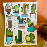 Image 4 of Potted Cacti Doodles Sticker Sheet