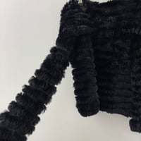 Image 4 of off shoulder fur trim top