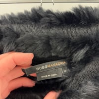 Image 2 of off shoulder fur trim top