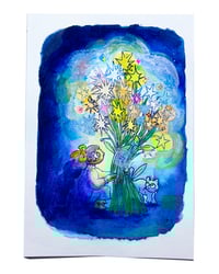 Image 1 of A6 - Le bouquet d'étoiles - illustration originale