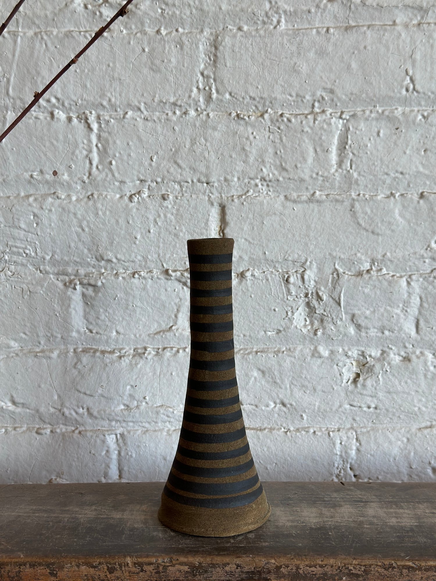 Image of Olive Striped Stupa Vase