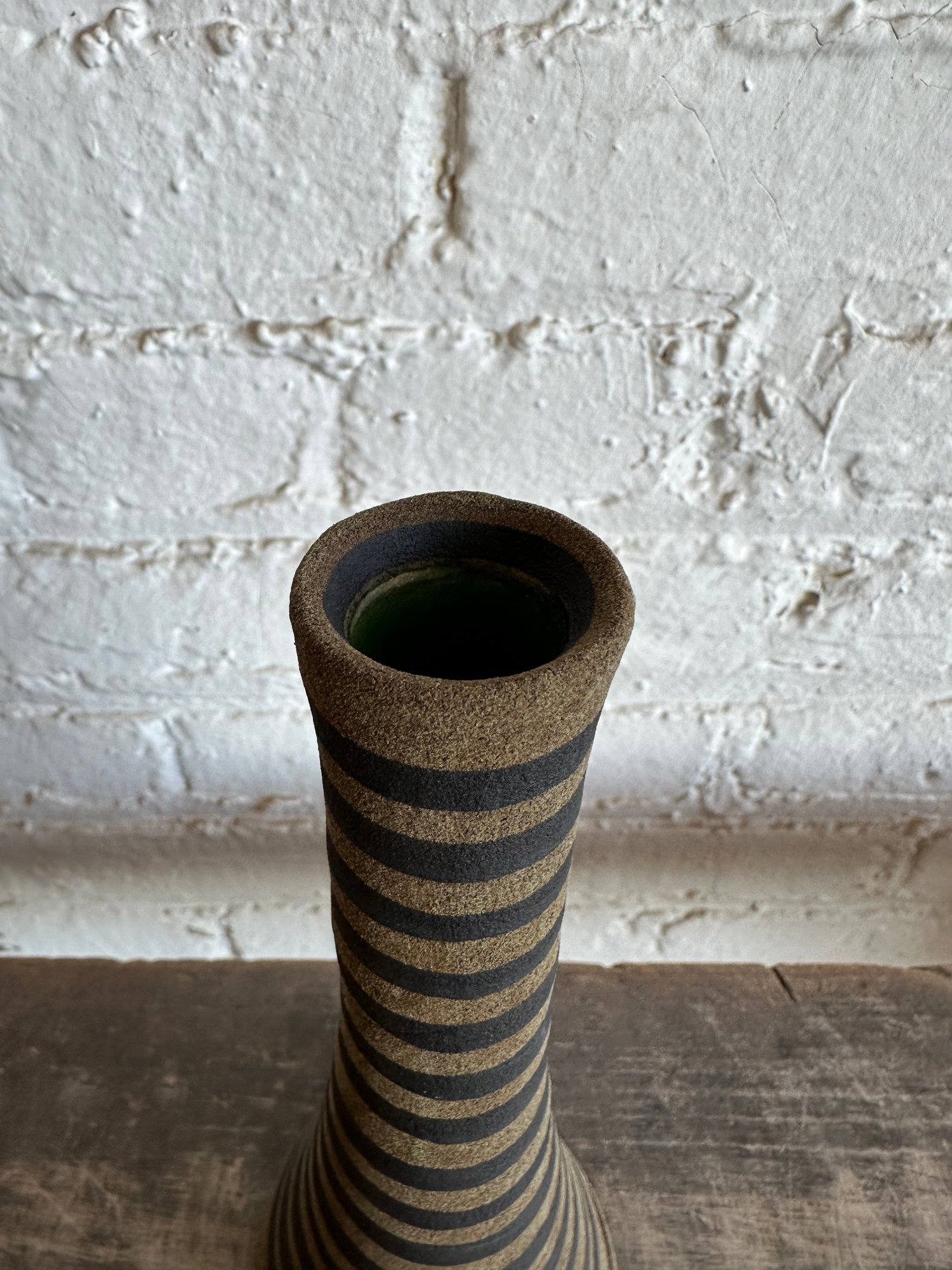 Image of Olive Striped Stupa Vase