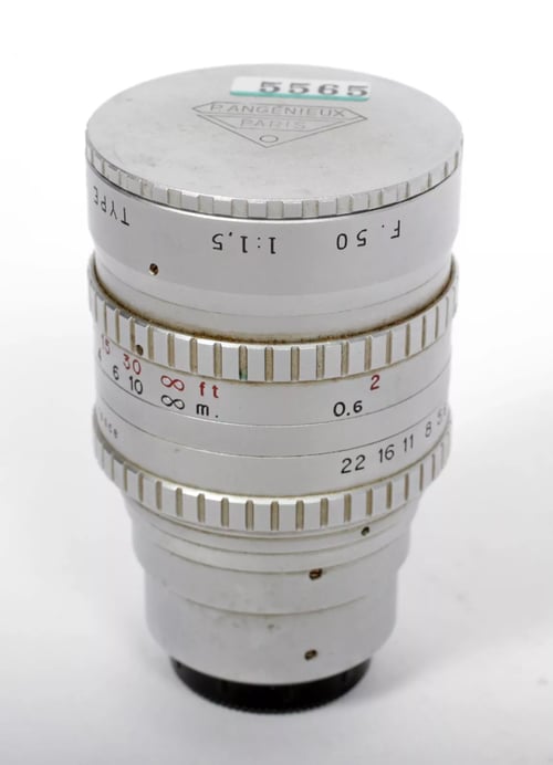 Image of Angenieux Cine lens C-mount F. 50 50mm F1.5 lens Type S5 with caps #5565