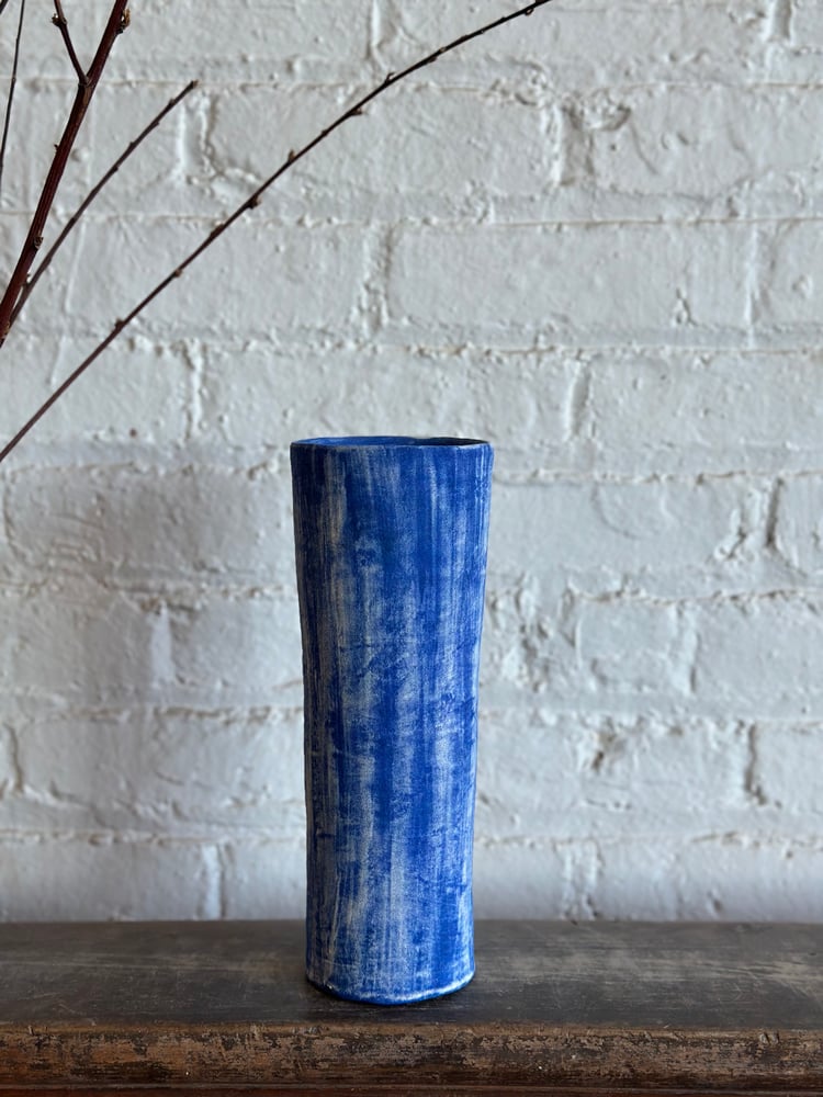 Image of Denim Wash Cylinder Vase