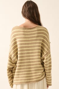 Image 3 of Striped Textured Oversized Sweater (1/25)