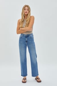 Image 1 of MEDIUM WASH CLEAN STRETCH STRAIGHT - HIDDEN JEANS