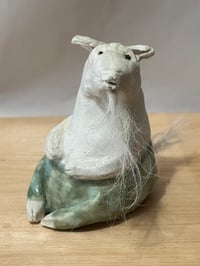 Image 4 of Clay:1.9.25 Old Goat in Green polka dots