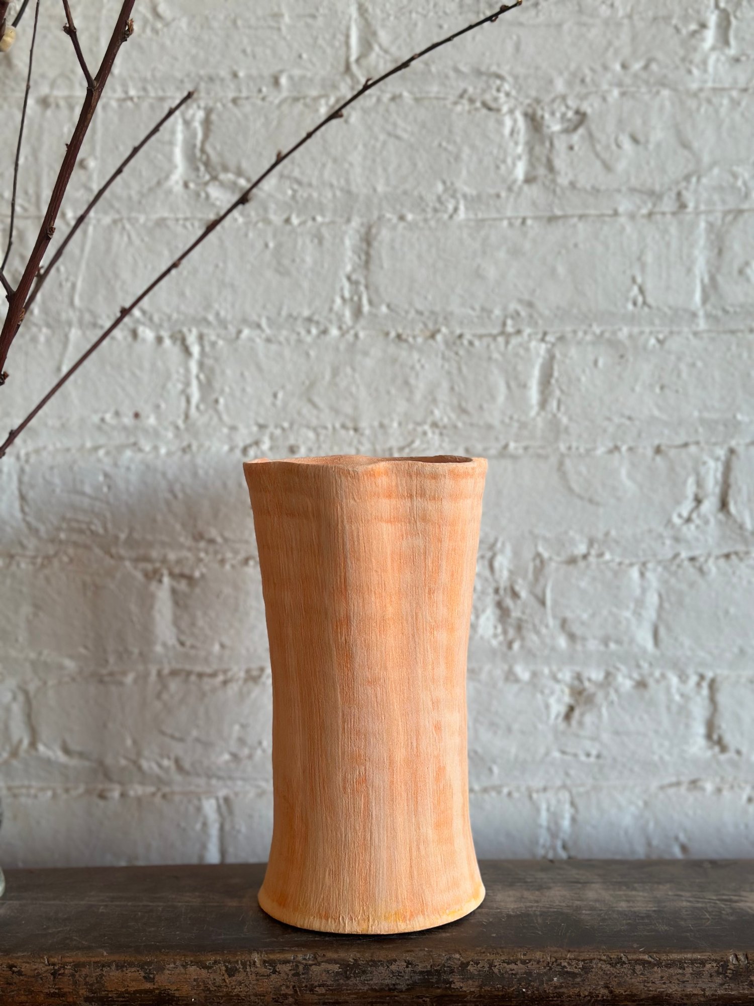 Image of Necco Orange Fluted Vase