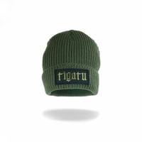 Image 1 of "Shop" Rib Knit Beanie - Army Green