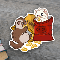 Cheeky Ferrets Matte Vinyl Sticker 