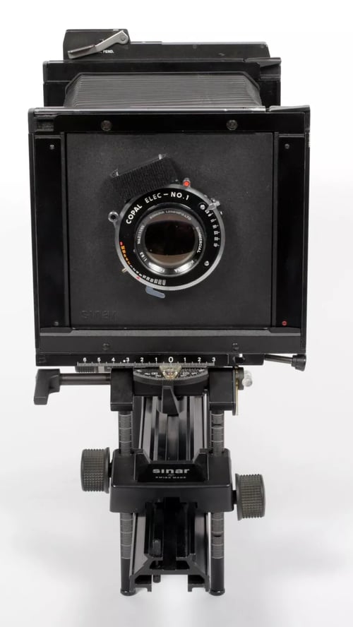 Image of Sinar Alpina 4X5 Camera w/210mm F6.3 lens + FRESNEL + holders + film #5583