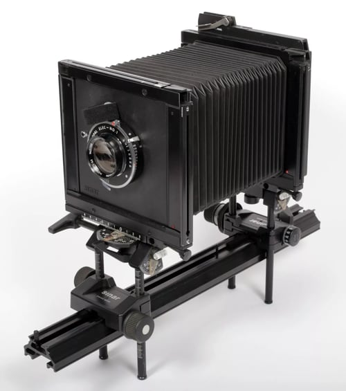 Image of Sinar Alpina 4X5 Camera w/210mm F6.3 lens + FRESNEL + holders + film #5583