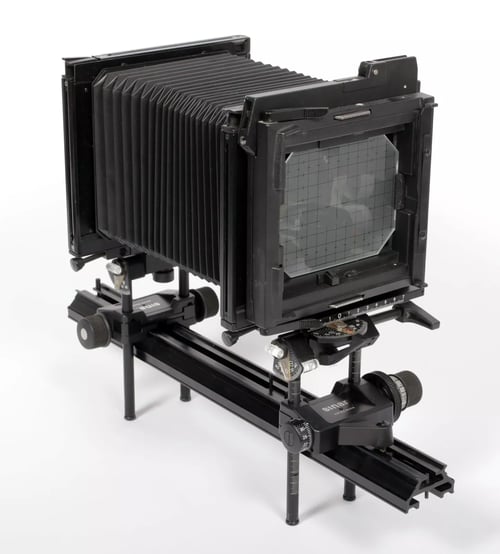 Image of Sinar Alpina 4X5 Camera w/210mm F6.3 lens + FRESNEL + holders + film #5583