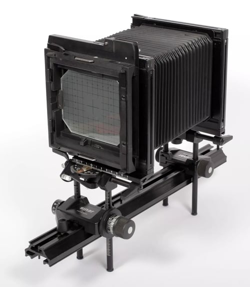 Image of Sinar Alpina 4X5 Camera w/210mm F6.3 lens + FRESNEL + holders + film #5583